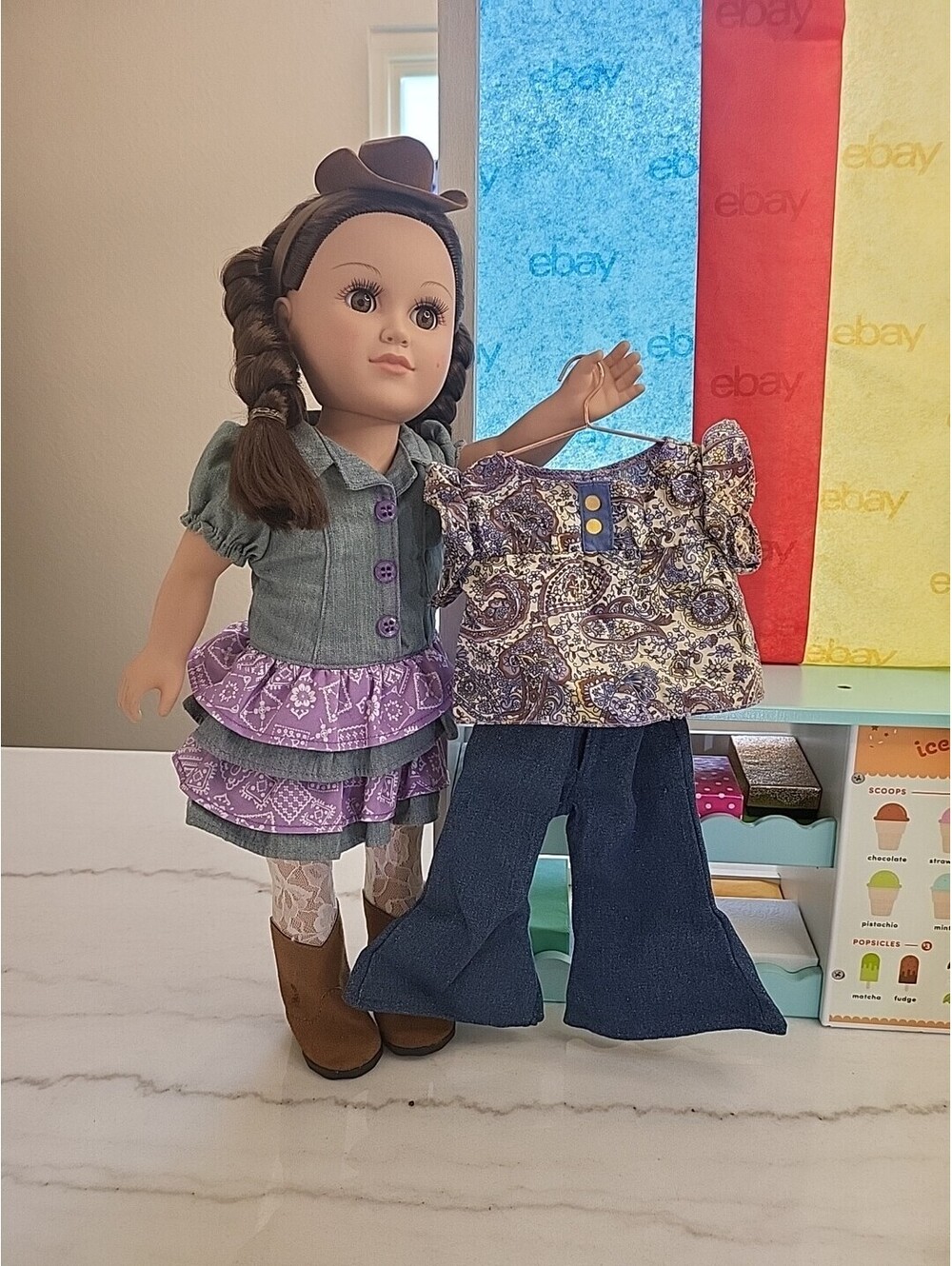 18” Doll Clothing 2Pc Set Fits/w OG Battat American Girl EUC Clean A7 Boho BellB